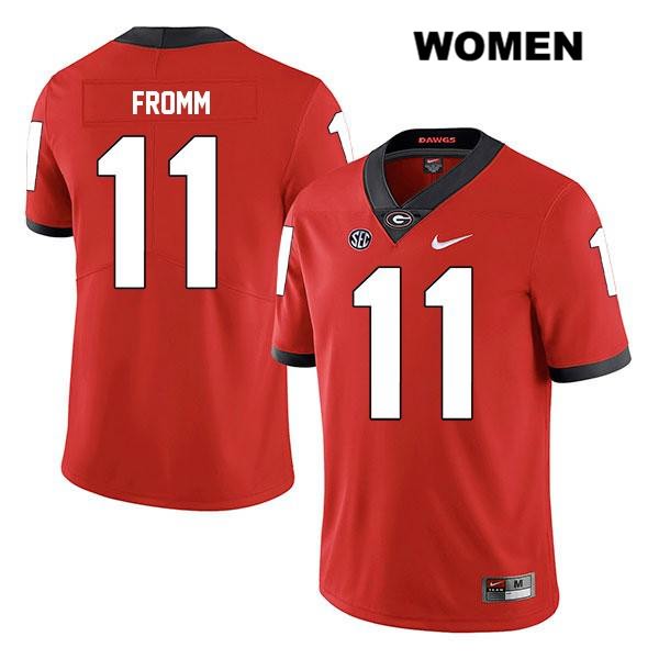 Georgia Bulldogs Women's Jake Fromm #11 NCAA Legend Authentic Red Nike Stitched College Football Jersey TQX3456QB